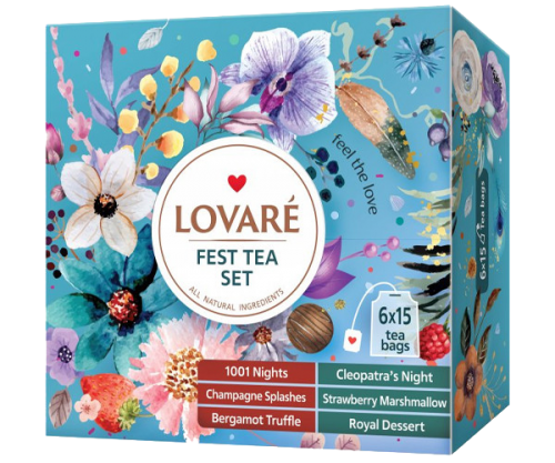 Чай Lovare ассорти Fest Tea Set 90 пакетов