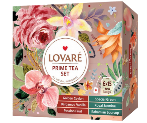 Чай Lovare асорті Prime Tea Set 90 пакетів
