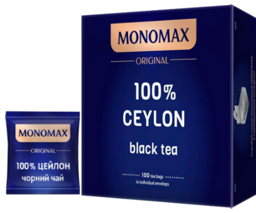 Чорний чай Мономах 100% цейлон у пакетиках (100шт)