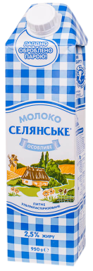 Milk Ultra-pasteurized TM Selyanske 2,5% 950г in the online store